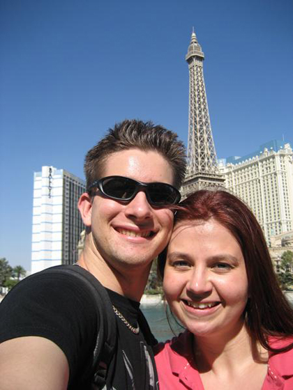Outside The Bellagio with Paris in the background