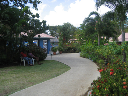 Pathway to the pool deck